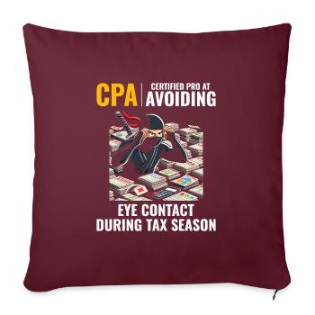 CPA Ninja: Stealth-Modus in der Steuersaison - Sofakissenbezug 45 x 45 cm - Burgunderrot - Vorne