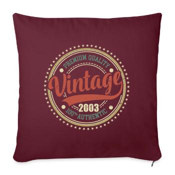 Jahrgang 2003 Retro Jubiläum 2003 - Sofakissenbezug 45 x 45 cm - Burgunderrot - Vorne