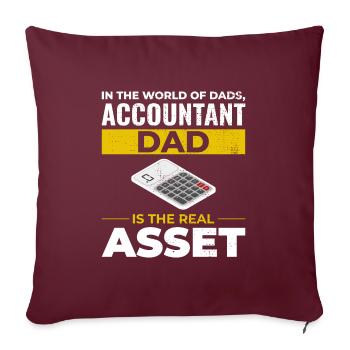 Comptable Papa Comptabilité Finance Financier Drôle - Housse de coussin décorative 45 x 45 cm - bordeaux - Devant