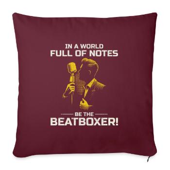 Beatboxing, Humour, Musique, Art, Culture, Comédie musicale - Housse de coussin décorative 45 x 45 cm - bordeaux - Devant