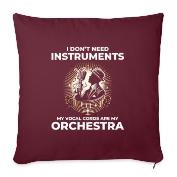 Beatboxing Culture Orchestre Humour musical Beatbox - Housse de coussin décorative 45 x 45 cm - bordeaux - Devant