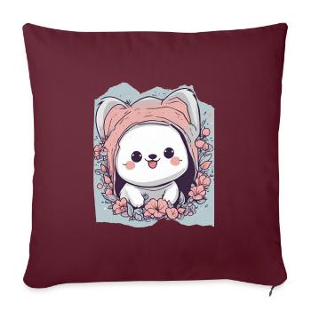 Lunatique Wonderland Companion Animal de compagnie mignon - Housse de coussin décorative 45 x 45 cm - bordeaux - Devant