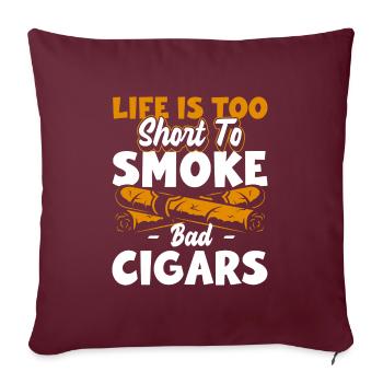 Fumer de la nicotine Interdiction de fumer Vape - Housse de coussin décorative 45 x 45 cm - bordeaux - Devant
