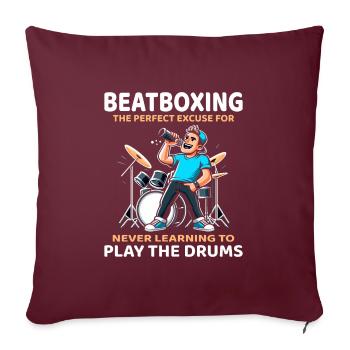 Rythmes sans batterie : explorez l’humour du beatboxing - Housse de coussin décorative 45 x 45 cm - bordeaux - Devant