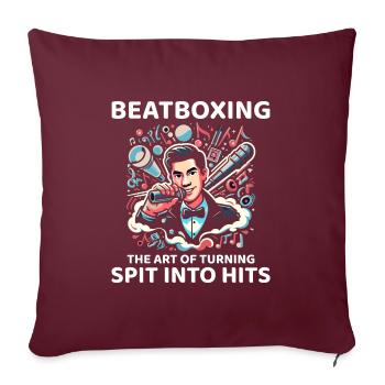 Cracher pour frapper : libérez l’humour dans le beatboxing - Housse de coussin décorative 45 x 45 cm - bordeaux - Devant