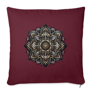 Mandala Harmonie milieu - Housse de coussin décorative 45 x 45 cm - bordeaux - Devant