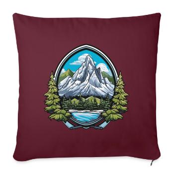 Montagnes Symbole Armoiries - Housse de coussin décorative 45 x 45 cm - bordeaux - Devant