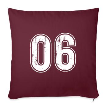 06 Years Retro Jersey Number 06 T-hirt Number - Sofa pillowcase 17,3'' x 17,3'' (45 x 45 cm) - burgundy - Front