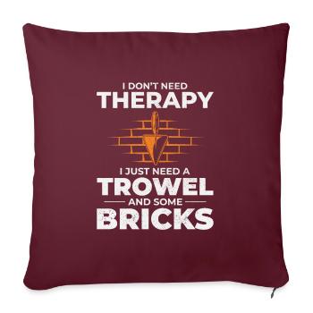 Maurer-Therapie-Kellen und Ziegel Ziegel Maurer - Sofakissenbezug 45 x 45 cm - Burgunderrot - Vorne