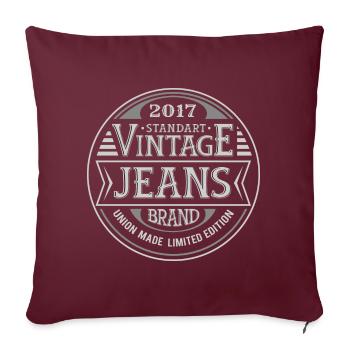 7e Anniversaire Millésime Fabriqué en 2017 Retro - Housse de coussin décorative 45 x 45 cm - bordeaux - Devant