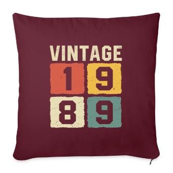 Millésime 1989 Né en 1989 - Housse de coussin décorative 45 x 45 cm - bordeaux - Devant