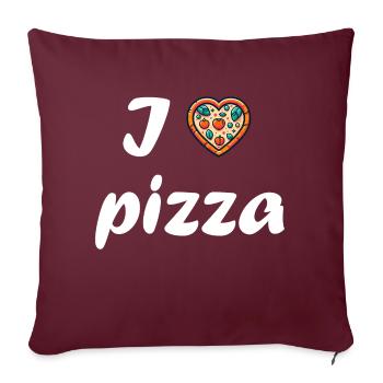 I Love pizza - Housse de coussin décorative 45 x 45 cm - bordeaux - Devant