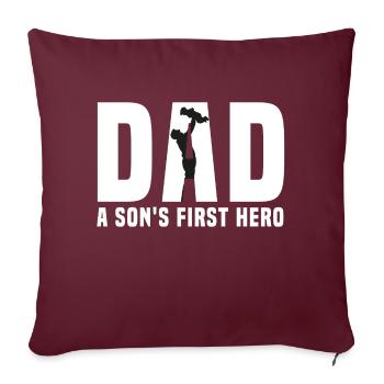 dad son hero - Sofakissenbezug 45 x 45 cm - Burgunderrot - Vorne