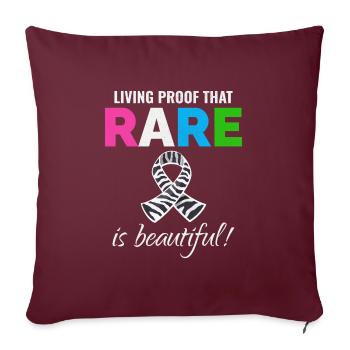Sensibilisation aux maladies rares Rare is Beautiful - Housse de coussin décorative 45 x 45 cm - bordeaux - Devant