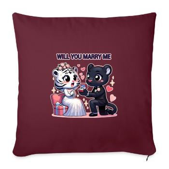 Proposition d’animaux, Mignon Critter Engagemen - Housse de coussin décorative 45 x 45 cm - bordeaux - Devant