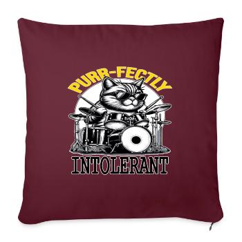 Batteur de chat, maître du rythme parfaitement intolérant - Housse de coussin décorative 45 x 45 cm - bordeaux - Devant