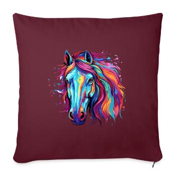 Cheval Peinture Blob Peinture Splash Coloré - Housse de coussin décorative 45 x 45 cm - bordeaux - Devant