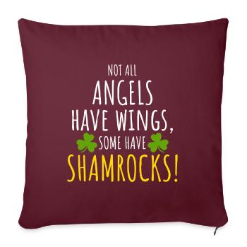 Shamrock Angels : Drôle Irlandaise Fille - Housse de coussin décorative 45 x 45 cm - bordeaux - Devant