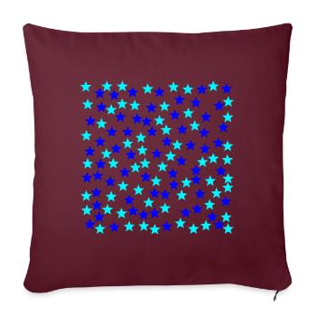 Stars light blue dark blue gift idea - Sofa pillowcase 17,3'' x 17,3'' (45 x 45 cm) - burgundy - Front