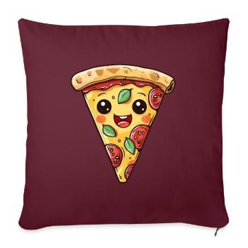 DRÔLE DE VISAGE DE PIZZA AMATEUR DE RESTAURATION RAPIDE - Housse de coussin décorative 45 x 45 cm - bordeaux - Devant
