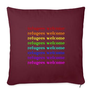 Refugees Welcome Gift Idea - Sofa pillowcase 17,3'' x 17,3'' (45 x 45 cm) - burgundy - Front