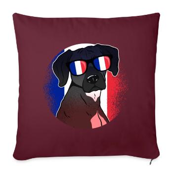 France - Housse de coussin décorative 45 x 45 cm - bordeaux - Devant