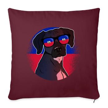 Haïti - Housse de coussin décorative 45 x 45 cm - bordeaux - Devant