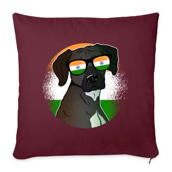 Indien - Sofakissenbezug 45 x 45 cm - Burgunderrot - Vorne