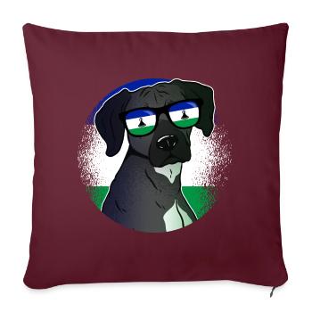 Lesotho - Housse de coussin décorative 45 x 45 cm - bordeaux - Devant