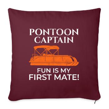Ponton Bateau Capitaine Croisière Nautique Aventure Fun - Housse de coussin décorative 45 x 45 cm - bordeaux - Devant