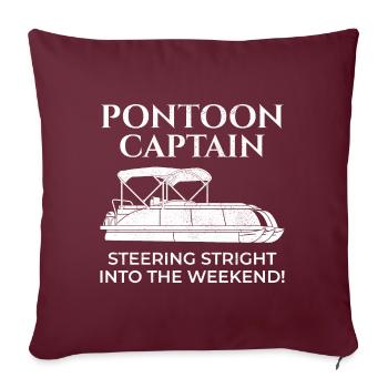 Ponton Bateau Capitaine Croisière Nautique Aventure Fun - Housse de coussin décorative 45 x 45 cm - bordeaux - Devant
