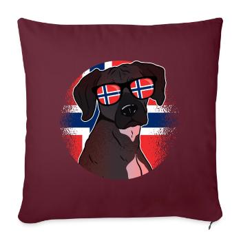Norvège - Housse de coussin décorative 45 x 45 cm - bordeaux - Devant