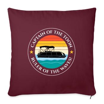 Ponton Bateau Capitaine Offshore Boating Cruise Retro - Housse de coussin décorative 45 x 45 cm - bordeaux - Devant