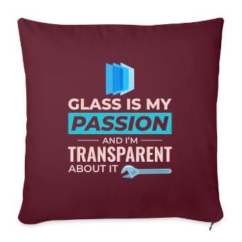 Verglaser Fenster Glasbeschlag Monteur Glasarbeiten - Sofakissenbezug 45 x 45 cm - Burgunderrot - Vorne