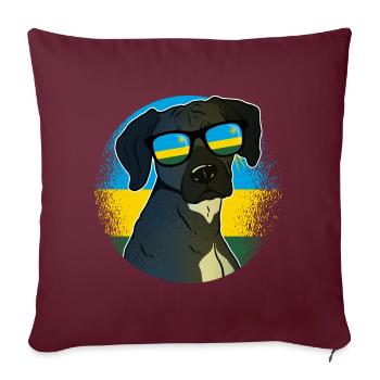 Ruanda - Sofakissenbezug 45 x 45 cm - Burgunderrot - Vorne