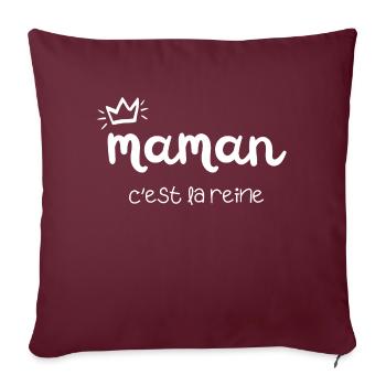 maman c’est la reine - Housse de coussin décorative 45 x 45 cm - bordeaux - Devant