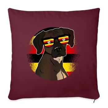 Ouganda - Housse de coussin décorative 45 x 45 cm - bordeaux - Devant