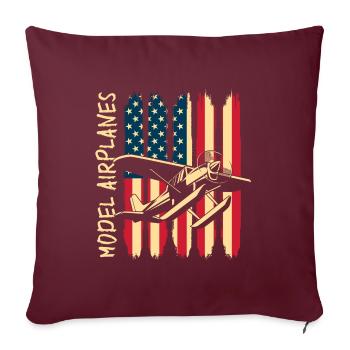 Maquettiste Modélisme Vol Hobby Pilote Aviateur - Housse de coussin décorative 45 x 45 cm - bordeaux - Devant