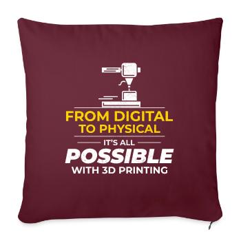 Imprimante 3D Impression 3D - Housse de coussin décorative 45 x 45 cm - bordeaux - Devant