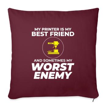 Imprimante 3D Impression 3D - Housse de coussin décorative 45 x 45 cm - bordeaux - Devant