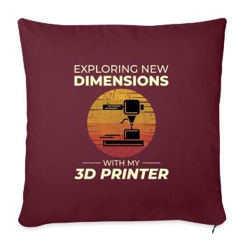 Imprimante 3D Impression 3D - Housse de coussin décorative 45 x 45 cm - bordeaux - Devant