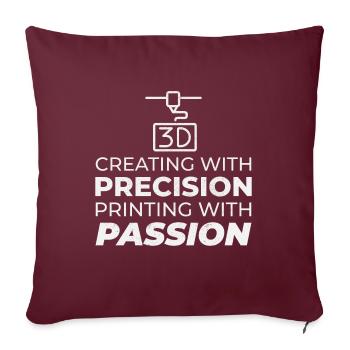 Imprimante 3D Impression 3D - Housse de coussin décorative 45 x 45 cm - bordeaux - Devant
