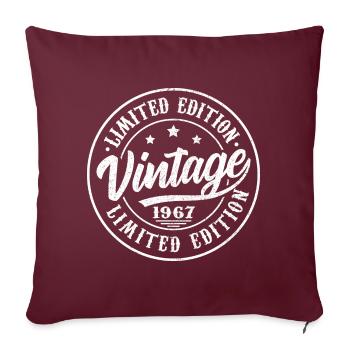 1967 Vintage Rétro 1967 Cadeau D'anniversaire 1967 - Housse de coussin décorative 45 x 45 cm - bordeaux - Devant