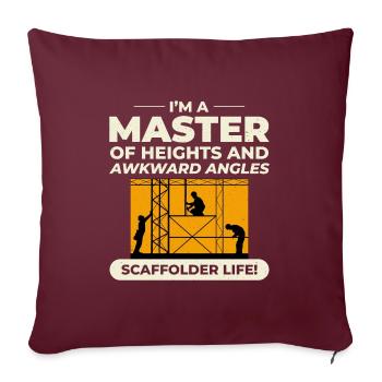 Plate-forme d’échafaudage d’échafaudage de constructeur d’échafaudages - Housse de coussin décorative 45 x 45 cm - bordeaux - Devant