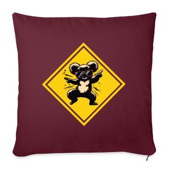 Koala dansant - lunettes de soleil sur panneau de signalisation - Housse de coussin décorative 45 x 45 cm - bordeaux - Devant