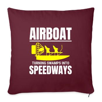 Bateau gonflable Fanboat Bateau hydroglisseur Bateau des marais - Housse de coussin décorative 45 x 45 cm - bordeaux - Devant