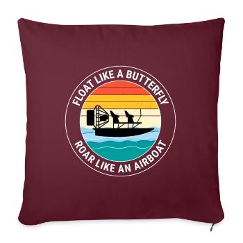 Bateau gonflable Fanboat Bateau hydroglisseur Bateau des marais - Housse de coussin décorative 45 x 45 cm - bordeaux - Devant