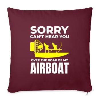 Bateau gonflable Fanboat Bateau hydroglisseur Bateau des marais - Housse de coussin décorative 45 x 45 cm - bordeaux - Devant