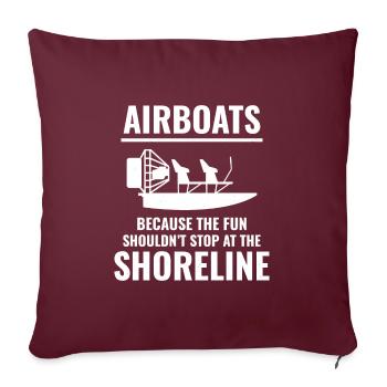 Bateau gonflable Fanboat Bateau hydroglisseur Bateau des marais - Housse de coussin décorative 45 x 45 cm - bordeaux - Devant