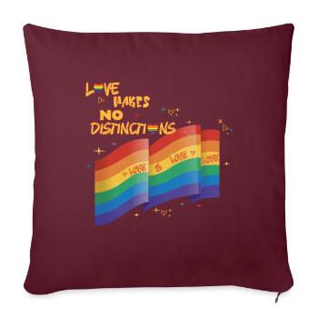 L’amour n’a pas de destins LGBTQIA+ Pride - Housse de coussin décorative 45 x 45 cm - bordeaux - Devant